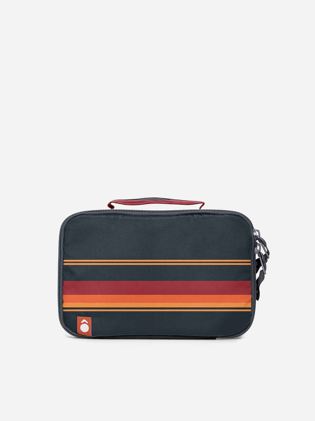 Porta Aseo y Neceser de Viaje Rayas Naranja
